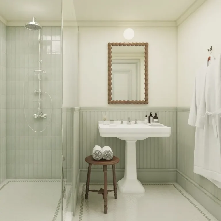 salle de bain avec douche