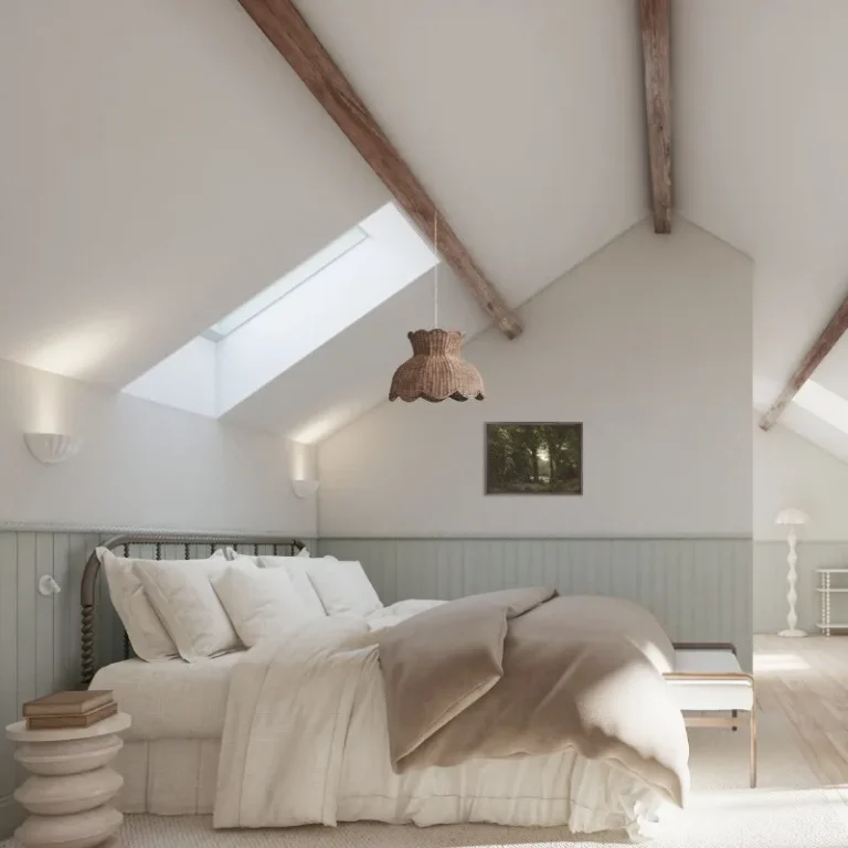 vue de la suite mansardée sous les toits du chateau